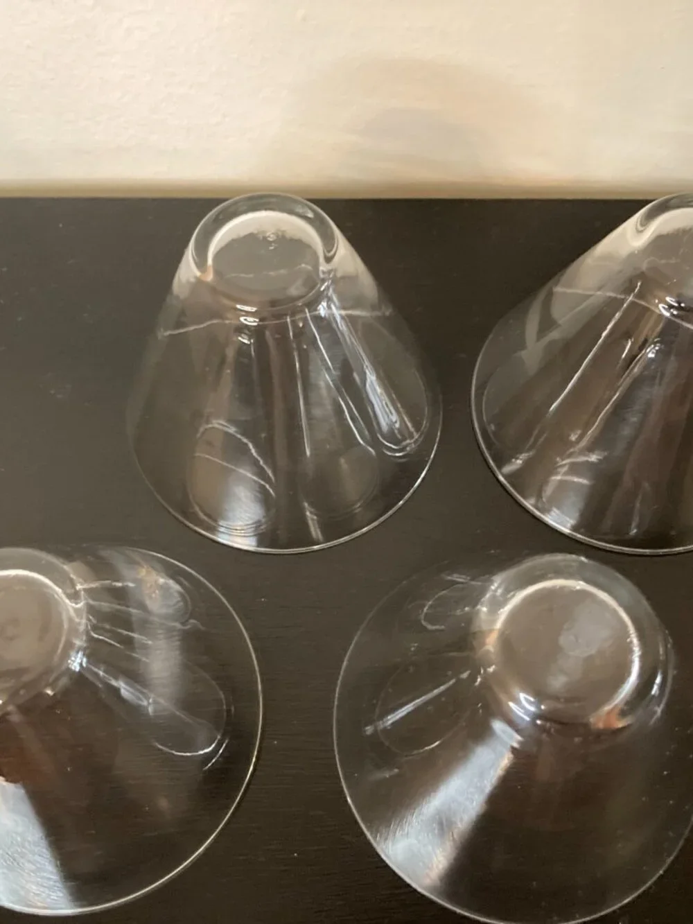 Set of 4 Vintage Libbey Stemless Martini Glasses - Clear Glass MCM Collectable